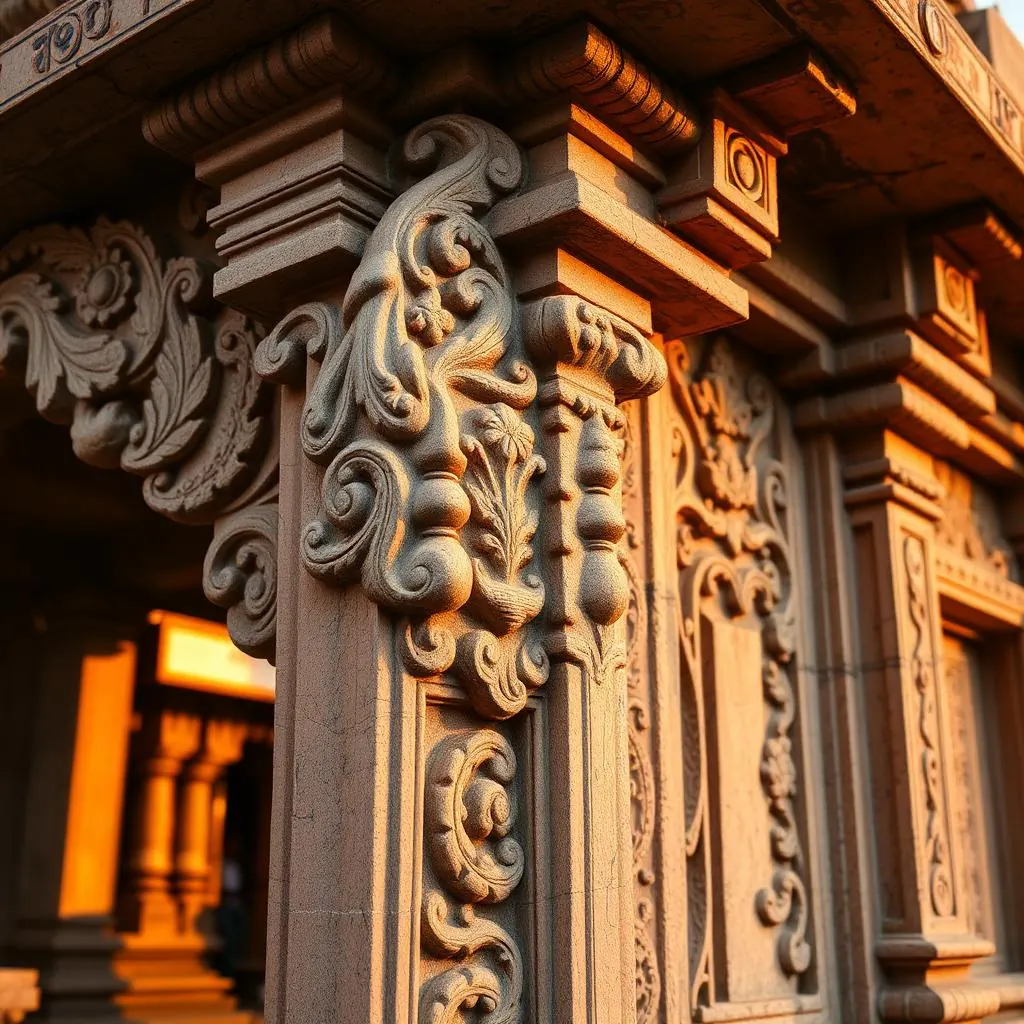 Temple carving and heritage detail